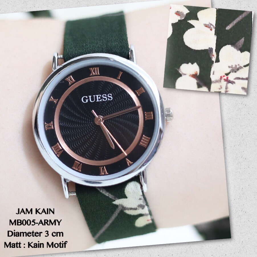 Jam tangan wanita guess tali kain PITA fashion terlaris MB001