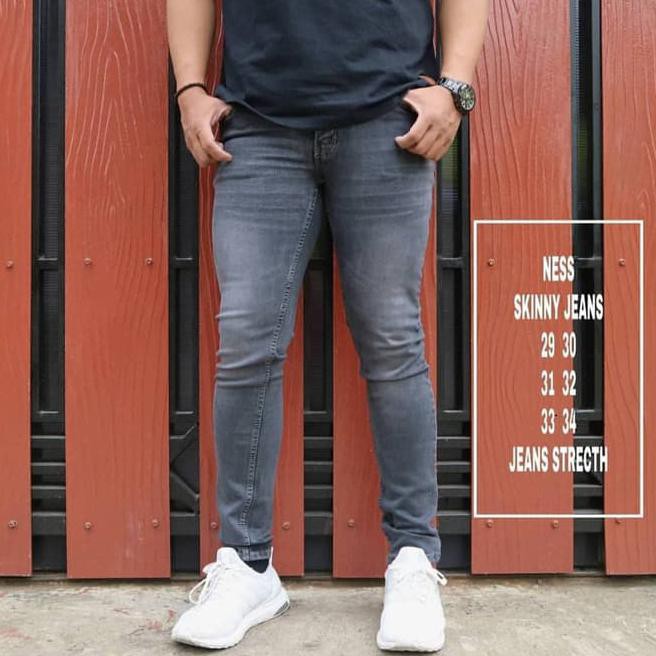 H31M CELANA JEANS ABU / CELANA PANJANG PRIA / CELANA COWOK P5FQ