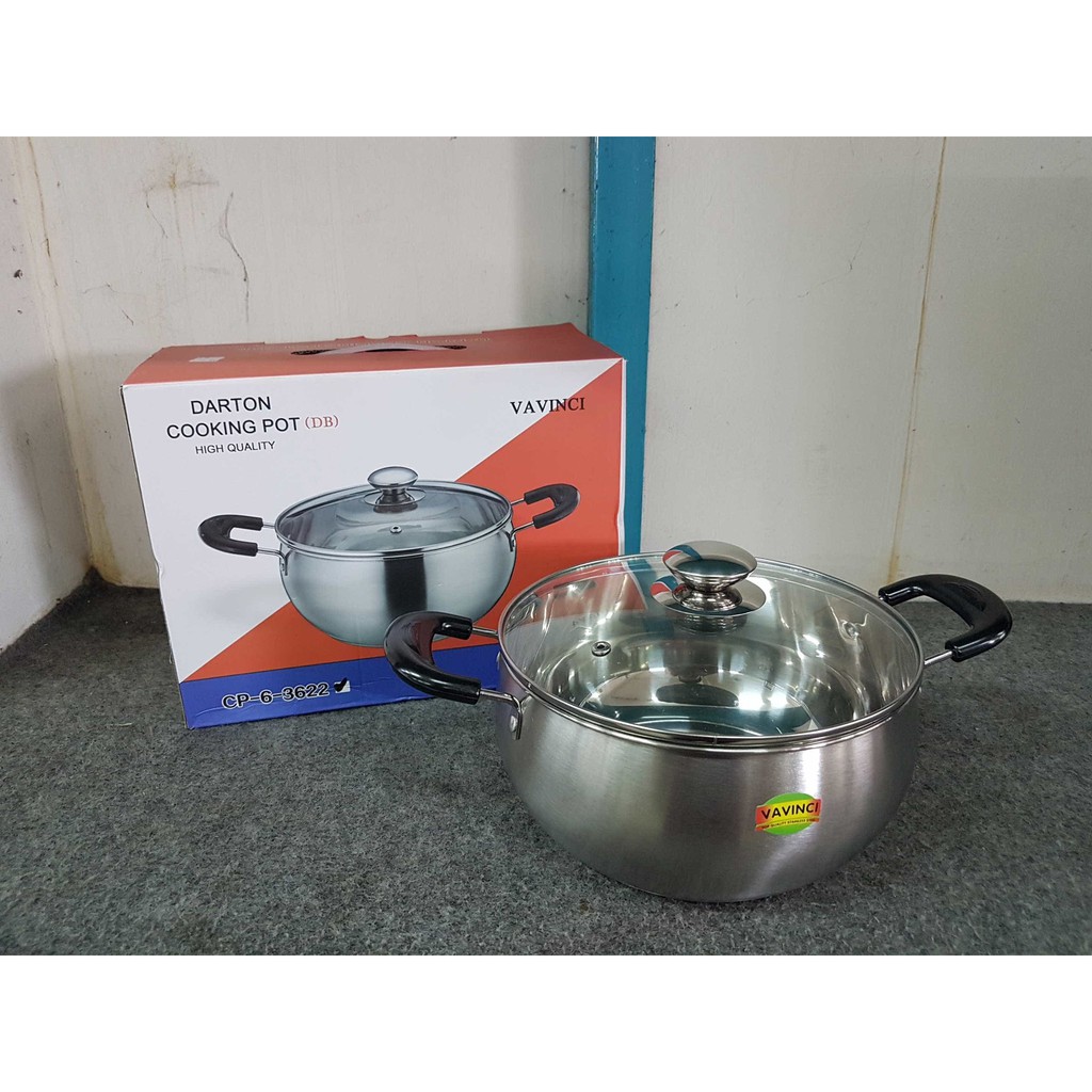 Panci Soup Stainless Vavinci Darton Cooking Pot 22 cm