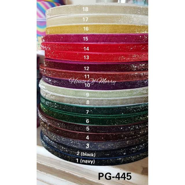 

PITA VELVET GLITER 1 CM (jual per yard=90 cm)