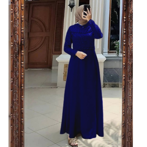 Tiara Dress Gamis Maxy Velvet Mix Brukat Mutiara Fashion Muslim Wanita Pesta Gaun Maxi Kondangan Premium Termurah Bisa Jumbo M L XL XXL