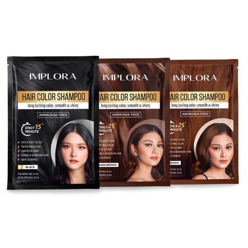 Implora Hair Color Shampoo - Shampoo Pewarna Rambut