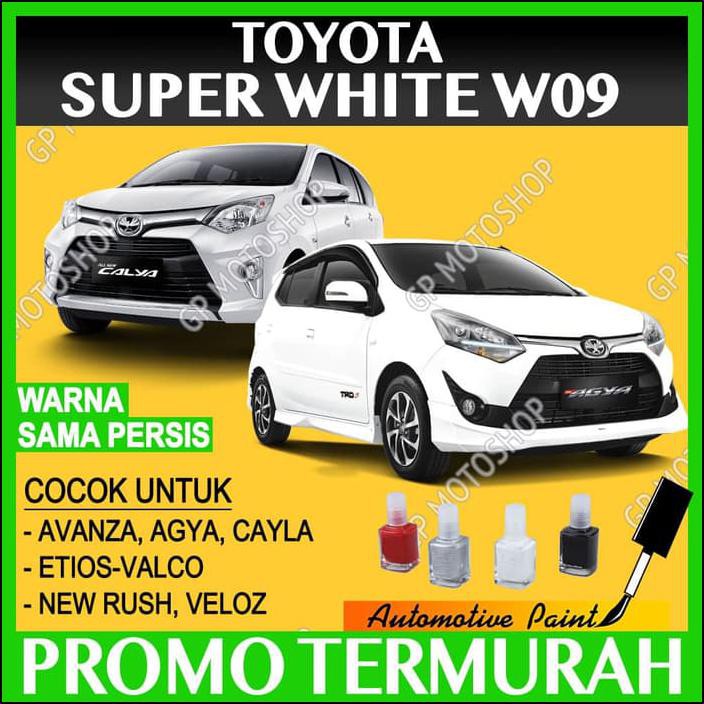 PENGHILANG BARET MOBIL CAT OLES TOYOTA WHITE SOLID W09 PUTIH AGYA DLL