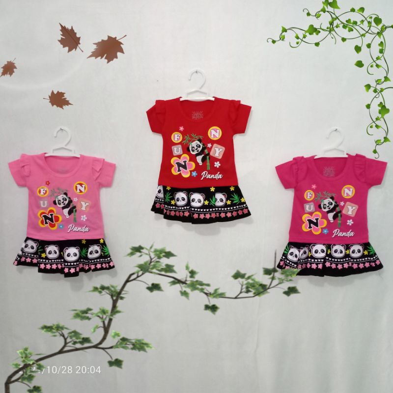 setelan kaos anak perempuan/ setelan rok anak perempuan