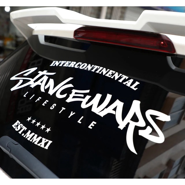 stiker mobil stance wars cutting sticker kaca mobil