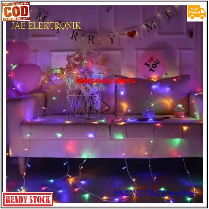 G512  LAMPU NATAL LED 10 METER ORIGINAL G512 DISCO LIGHT WARNA WARNI LAMP HIAS DEKORASI KELAP KELIP -Lampu natal LED panjang 10 meter 7 warna - Kabel Transparan - Kerlap Kerlip - Biasa digunakan untuk dekorasi Pohon Natal / Christmas - Cocok untuk dekoras