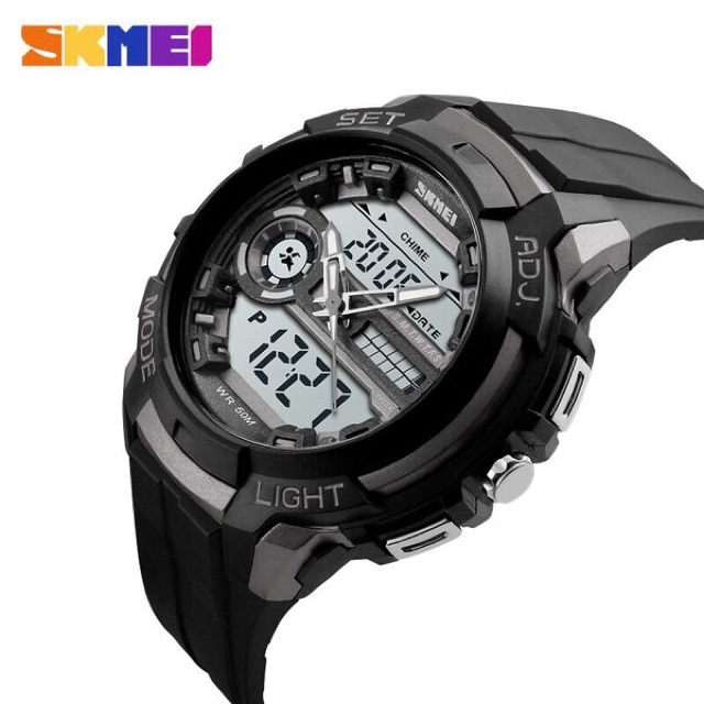 SKMEI Jam Tangan Analog Digital Pria - AD1202 - Titanium Gray