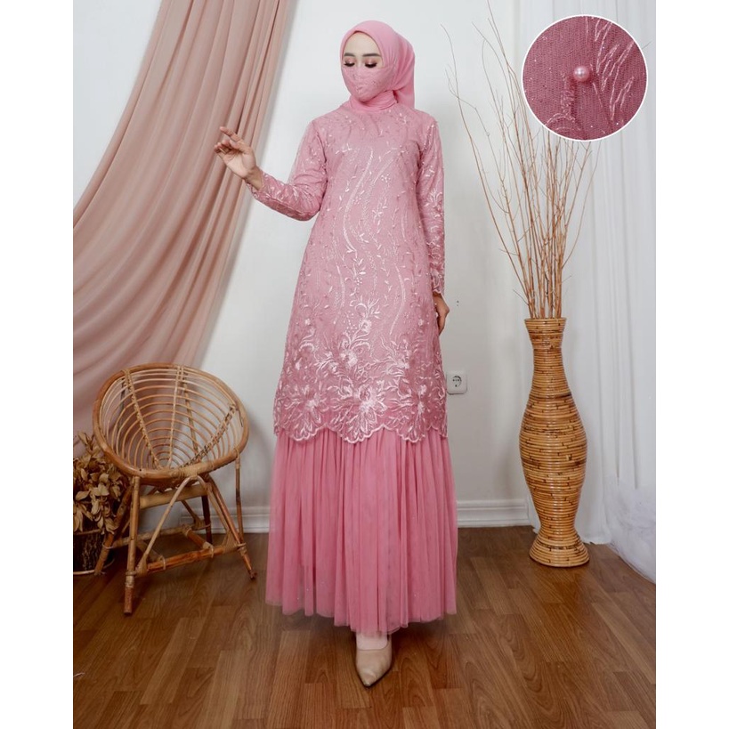 Ready GamisTutu Tille Pesta//Gamis Pesta Termurah//Gamis Lebaran//Gamis brokat tutu termurah/baju gamis/pakaian wanita/baju muslim termurah/gamis dress