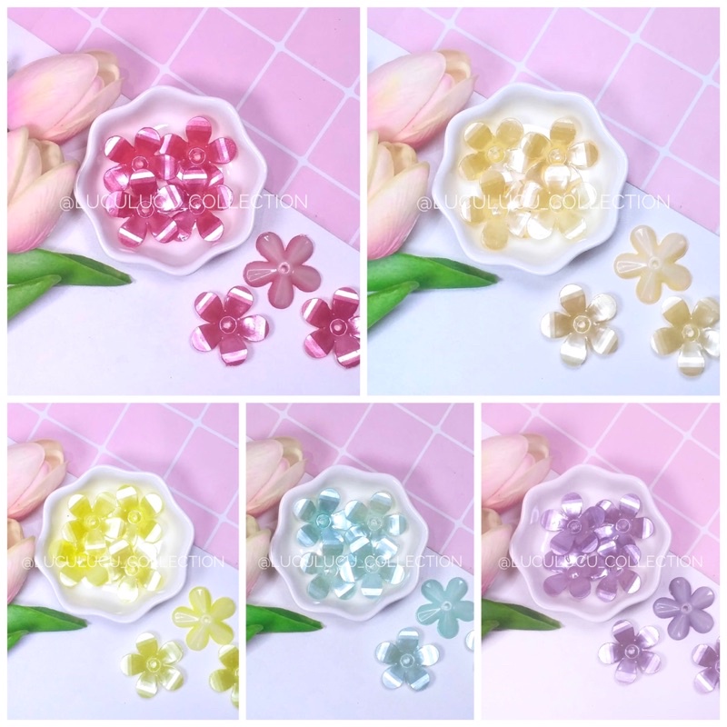 Manik Kelopak G (10 gram) / Manik Monte Mote Mangkok / Manik Monte Mote Kelopak Bunga Akrilik Doff B