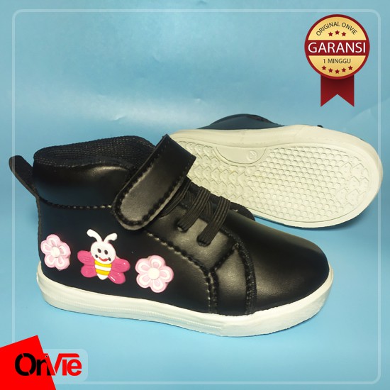 Sepatu Boots Anak Perempuan Motif Flower Bee | Sepatu Anak Sekolah Onvie