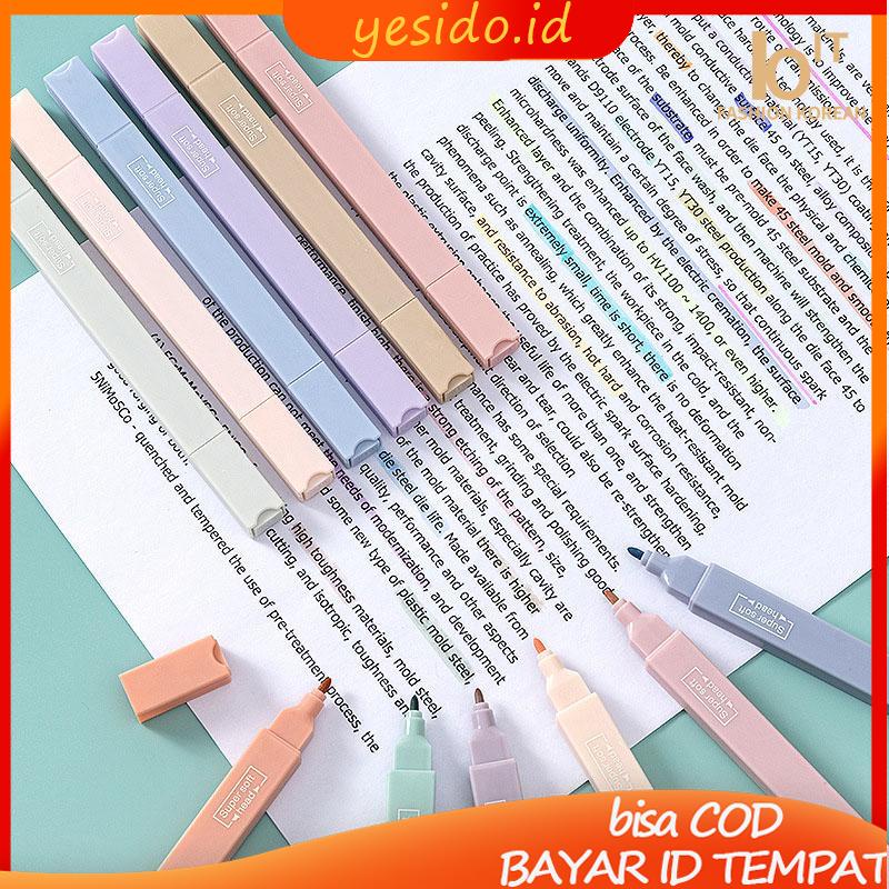 

[COD✨Ready stock]Morandi 6 Pcs/set Berwarna Neon Pena Kepala Ganda Pena Stabilo Seni Spidol Siswa Spidol Anak Alat Tulis-YES