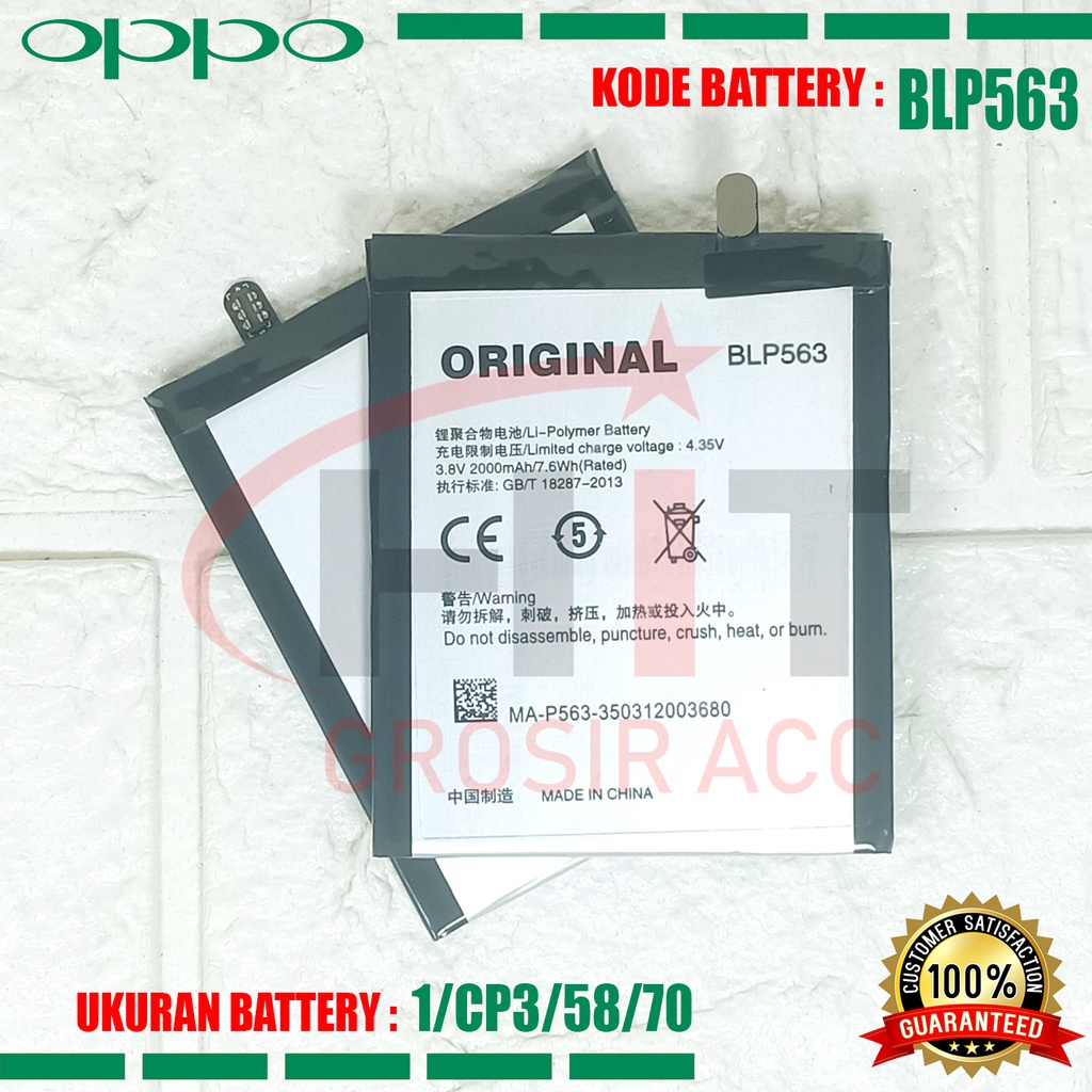 Battery Baterai Oppo Find 5 Mini / R827 - BLP563 Original