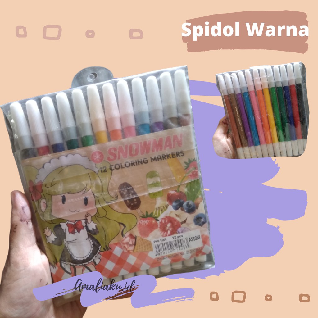 

Spidol 12 Warna Snowman PW-12A