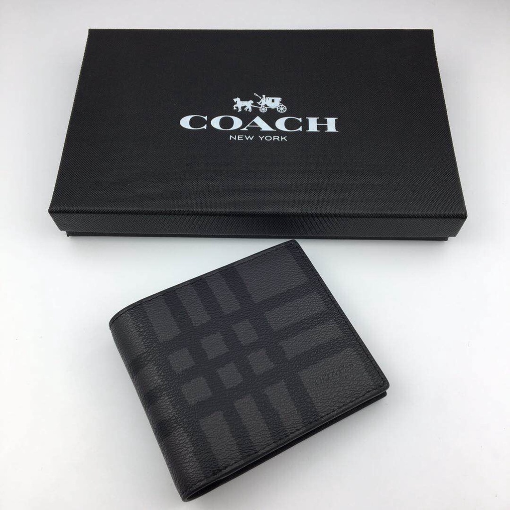 dompet lipat pria 3-IN-1 WALLET WITH WILD PLAID PRINT F22534