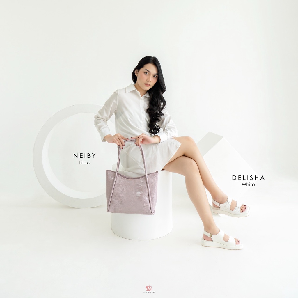 1SET. Damelia Neiby Bag X Delisha Sandals Wanita