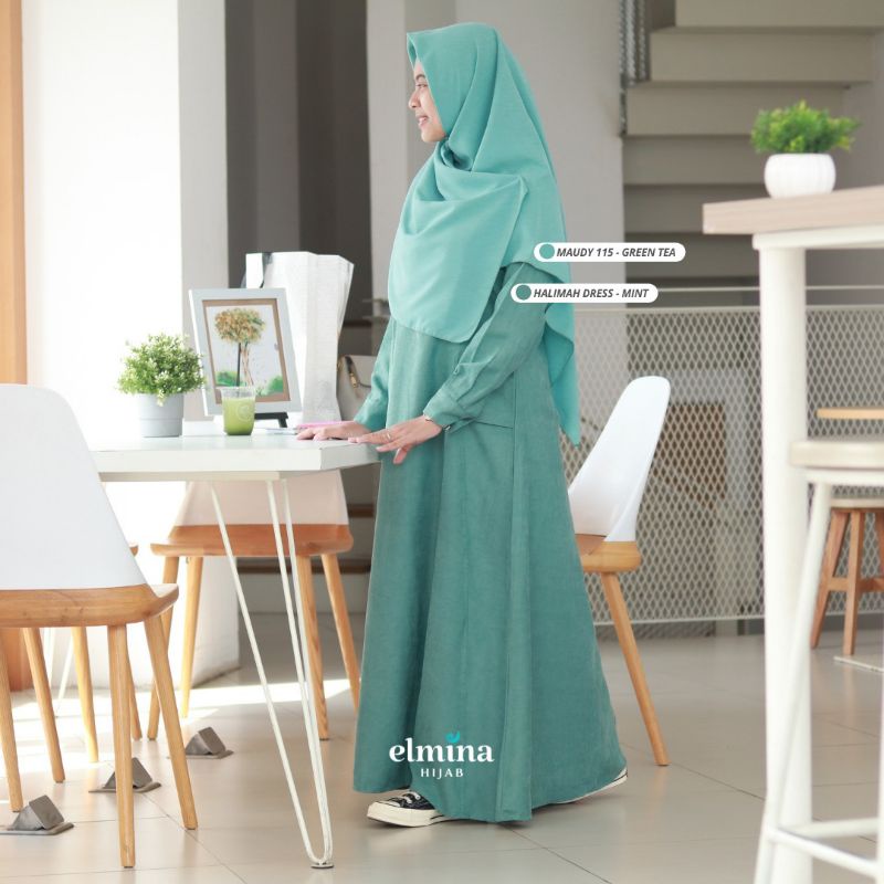 Halimah Dress gamis corduroy by Elmina hijab