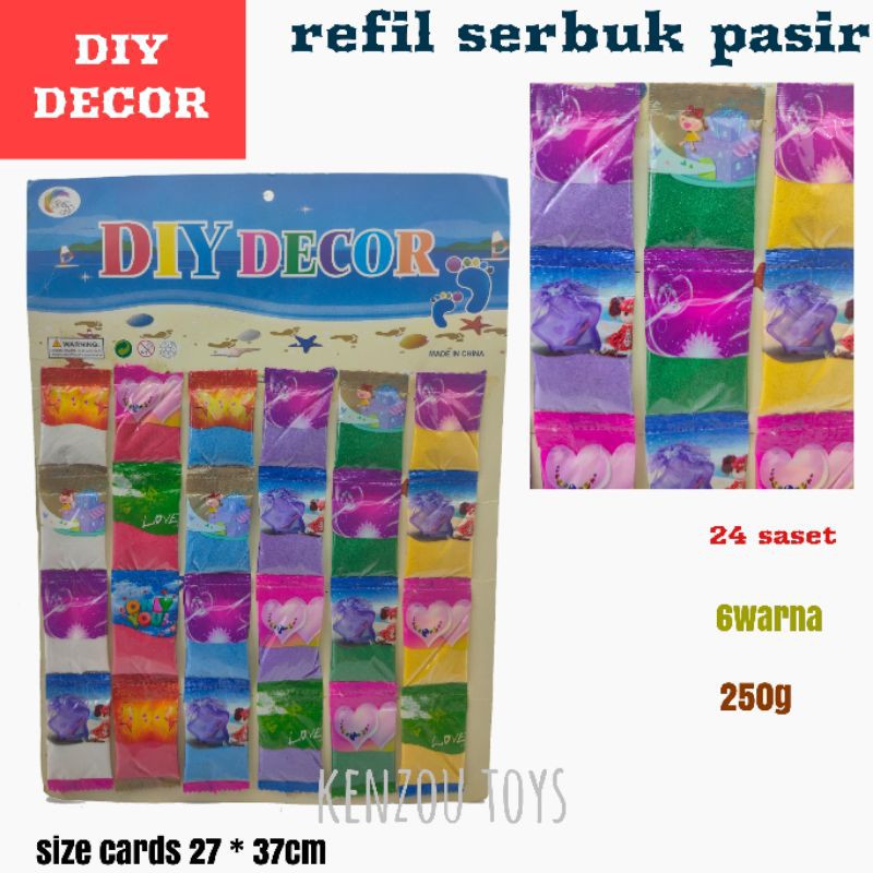 diy decor refil serbuk pasir