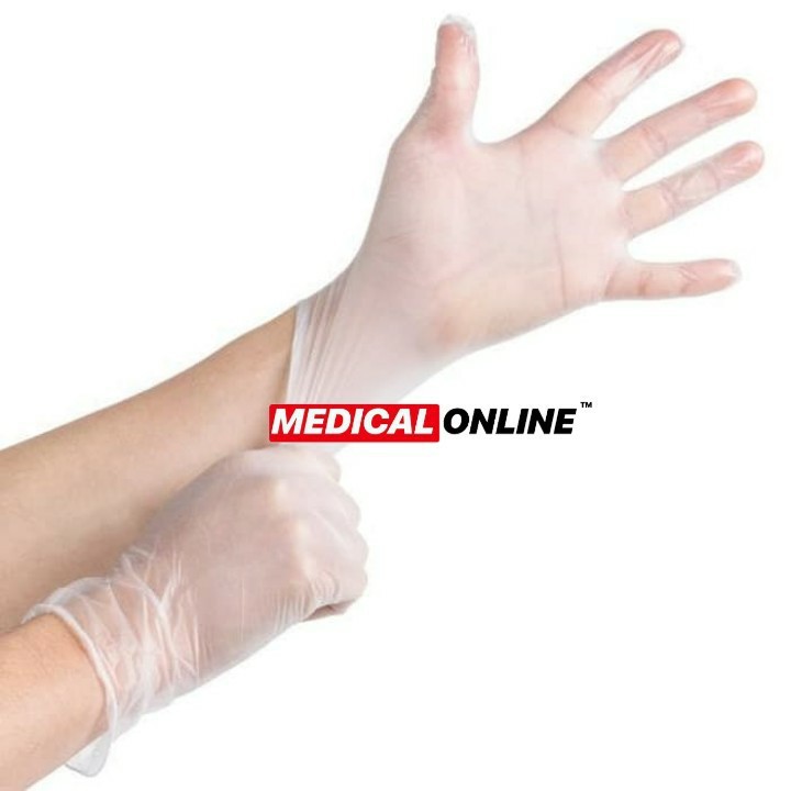 SARUNG TANGAN VINYL TRANSPARAN PRE-POWDERED SENSI GLOVES ISI 100 PER BOX