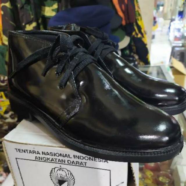 SEPATU PDH TNI standar jatah kulit asli