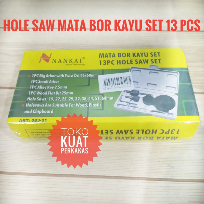 Nankai hole saw kayu mata bor kayu set 13 pcs