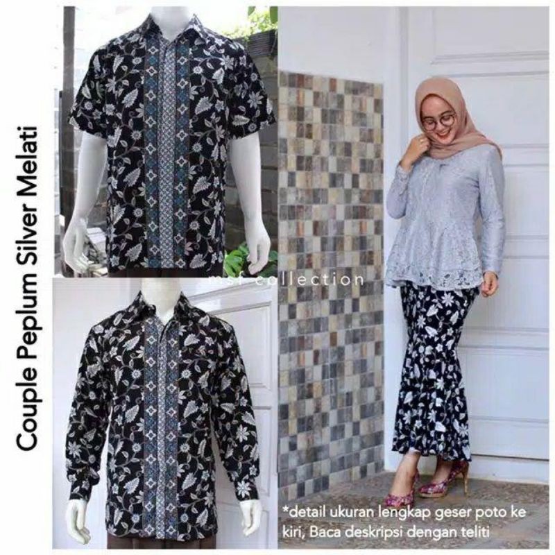 Dewi • COUPLE KEBAYA MODERN / KEBAYA LASERCUT BROKAT / KEMEJA PRIA BATIK MODERN / BAJU COUPLE KONDAN