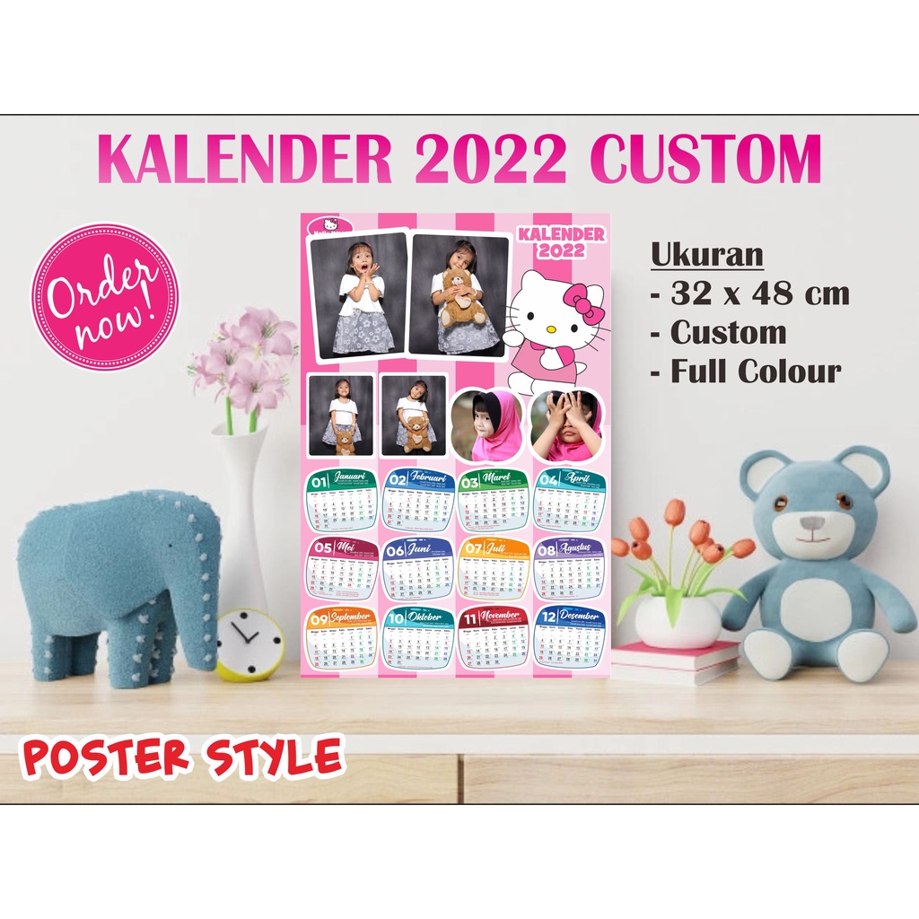 

Kalender 2022 Dinding/Kalender custom/Cetak Kalender Custom/Kalender Hello Kitty