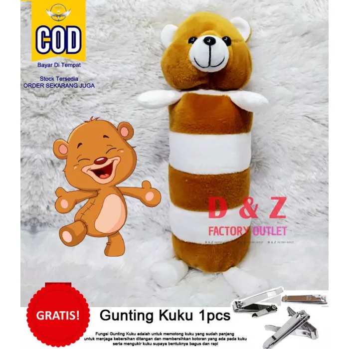 Boneka Bear Beruang Coklat Guling karakter Ibu bayi Mainan anak laki laki - Berhadiah Gunting Kuku