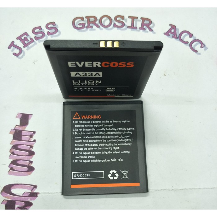 Baterai Battery Evercoss Evercross Cross A33A Double Power Protection - Hitam