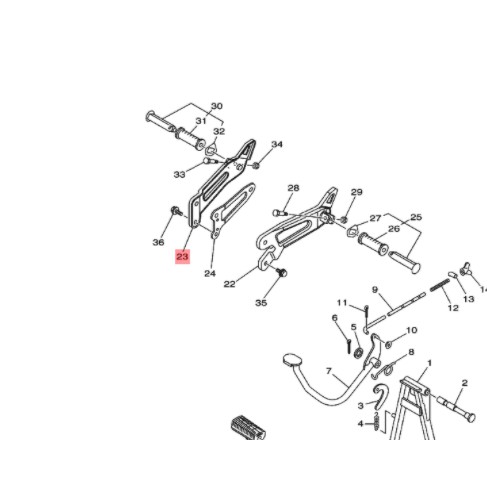 besi bracket dudukan footstep foot step belakang kanan SILVER rxking rx king new ori 3KA-F7462-20-35
