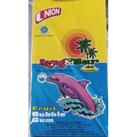 

Permen Karet Long Bar rasa buah/1 Kotak/bon bon karet/Long bar fruit bubble gum/permen karet ikan
