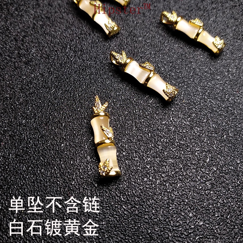 Hot Sale Retro Characteristic Personality 24K Gold Bamboo Necklace Pendant