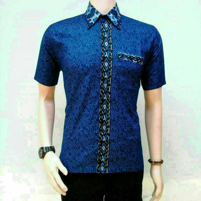 Atasan Batik Motif Toraja Biru Seragam Batik Baju