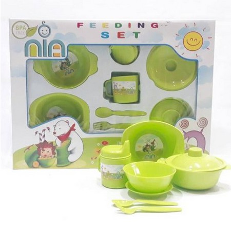 NIA-FEEDING SET UKURAN BESAR PERALATAN MAKAN BAYI MURAH