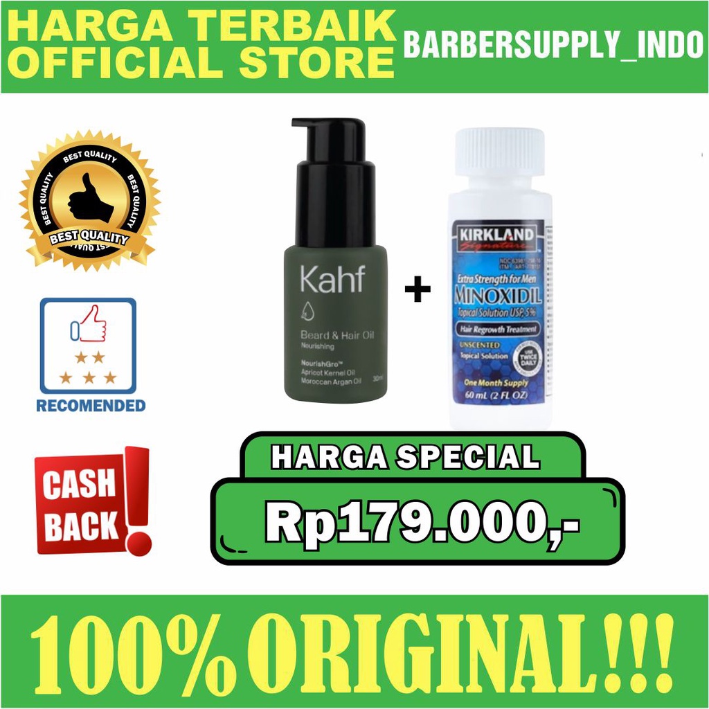 Kahf Beard Care Grooming Minoxidil Kirkland Combo Penumbuh Rambut