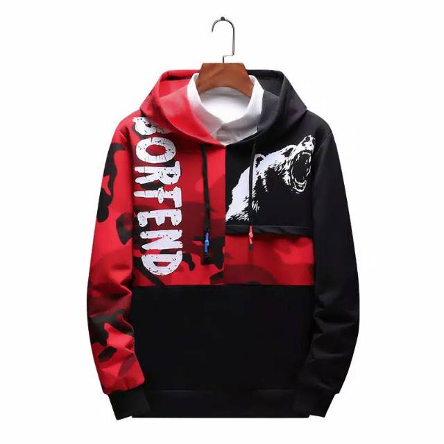 TOTOTAshop.Sweater hoodie pria BORFEND,Bahan babyterry premium.motif sablon.