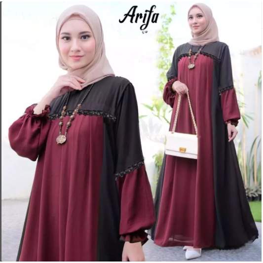 IK ARIFA DRESS Gamis cewek  bahan CERUTY BABYDOLL terbaru