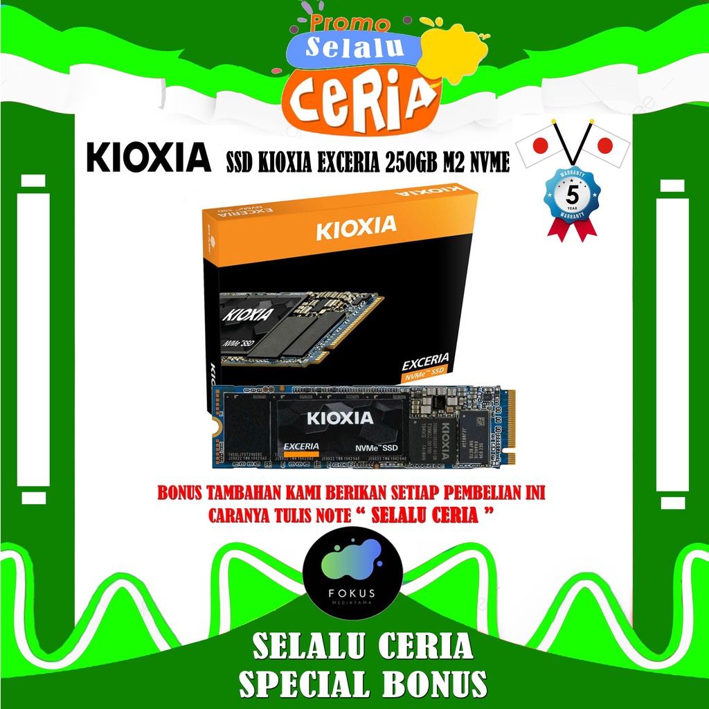 SSD Kioxia Exceria 250GB M.2 NVMe PCIe 2280 KIOXIA TOSHIBA - SSD NVMe