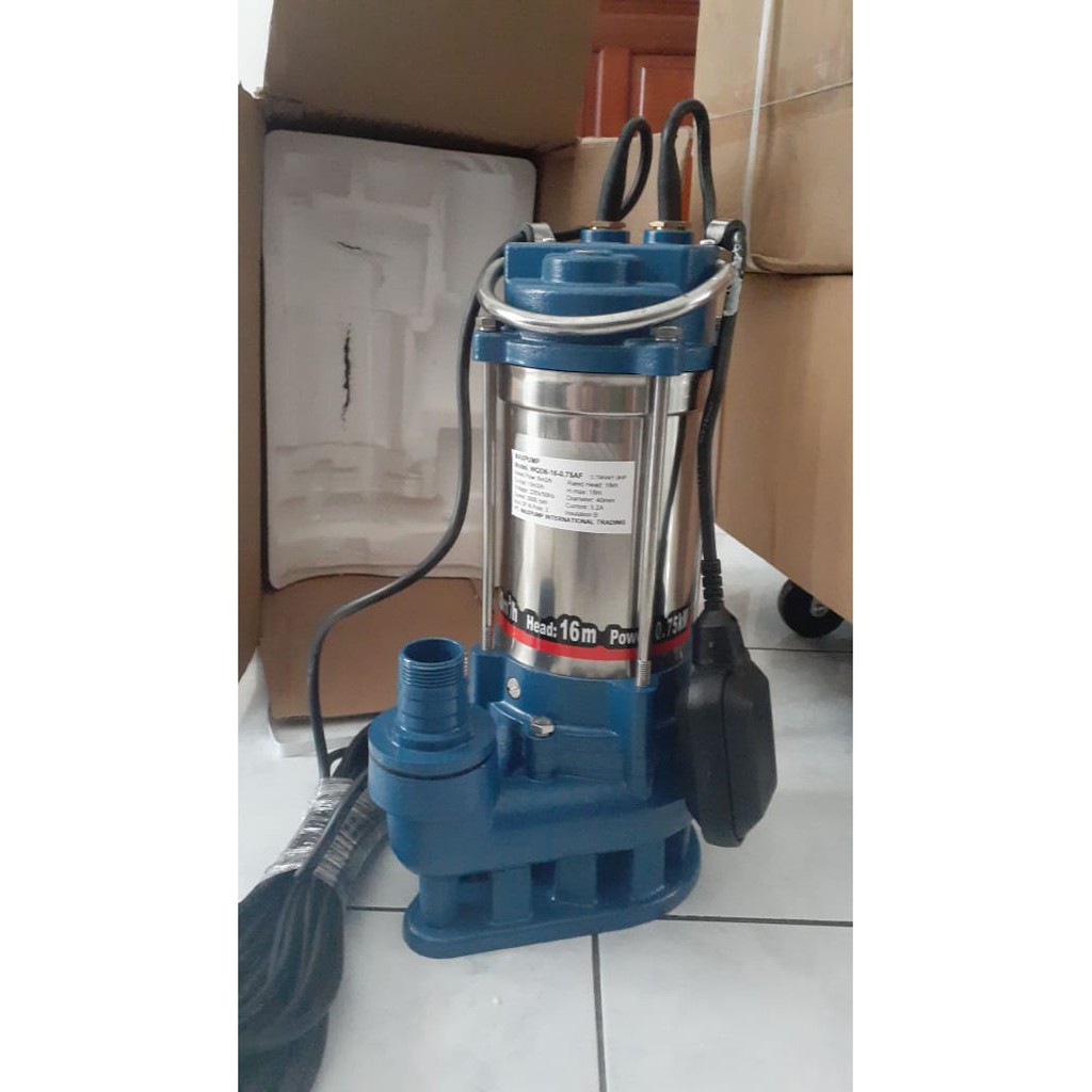 MAXPUMP WQD15-10-1.1AF(Otomatis) POMPA CELUP AIR KOTOR 2inch 1100watt 1.5HP 15kubik AUTO Submersible Water Pump Stenlis