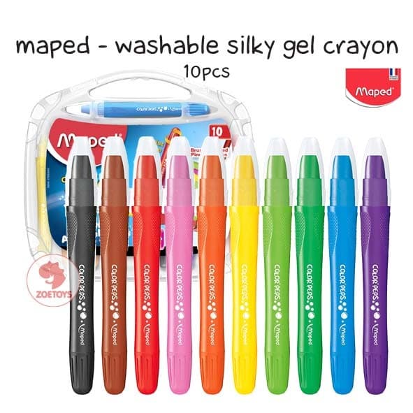 

TERLARIS ZOETOYS MAPED - WASHABLE SILKY GEL CRAYON 10PCS | MAINAN EDUKASI