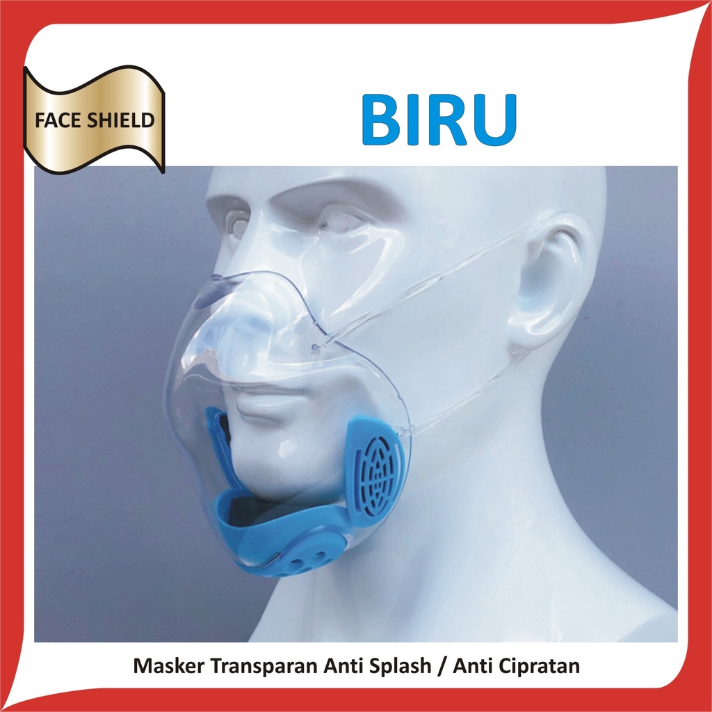 Masker Transparan Akrilik / Acrylic dengan filter udara / Kuat Nyaman-3