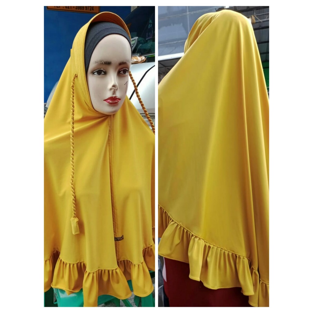 KERUDUNG INSTAN ~Jilbab Instan Jersey Jumbo ~ Khimar Jersey Renda ~ Hijab Model Bergo terbaru termur