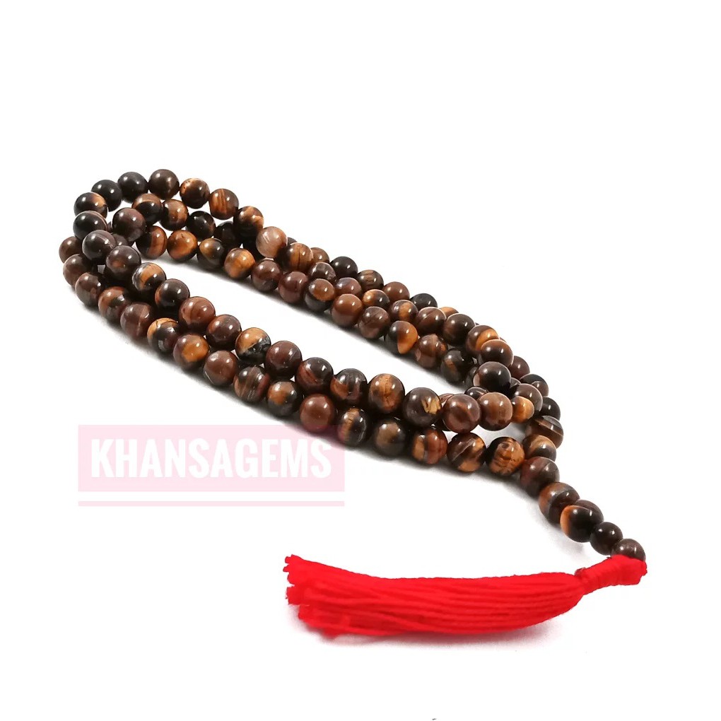 TASBIH BATU NATURAL RED TIGER EYE DIM 8 MM ISI 99 BUTIR AKSESORIES PERLENGKAPAN IBADAH SHOLAT DZIKIR FASHION MUSLIM