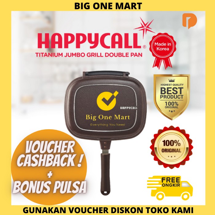 Happycall Titanium Jumbo Grill Double Pan Happy Call Asli Original