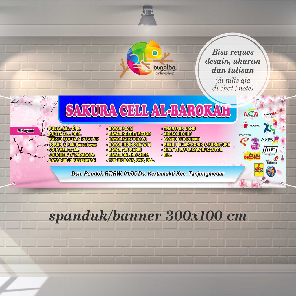 Spanduk, Banner Usaha Konter & Toko Celluler