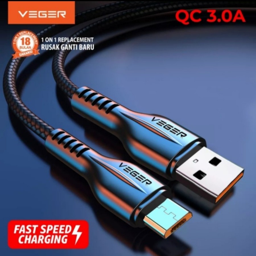 kabel data veger Micro usb 3.0A 1000mm VP-14