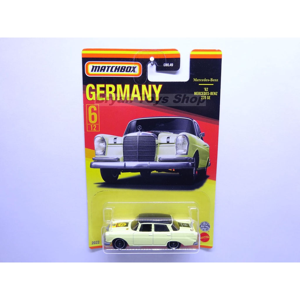 Matchbox Germany 62 Mercedes Benz 220 SE Kuning