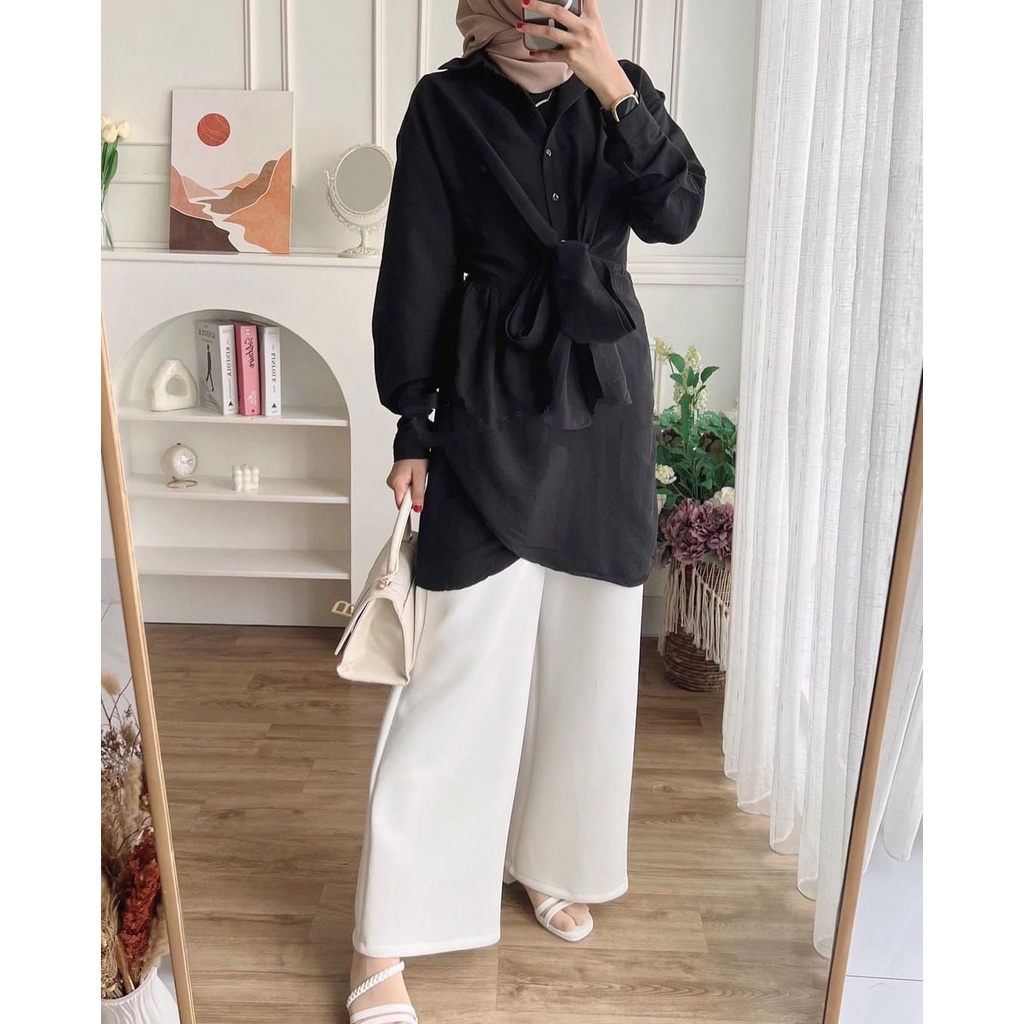 ASELI LONG BLOUSE PANJANG ±80CM PREMIUM WANITA AIRFLOW CRINCKLE DEODORA RAYON