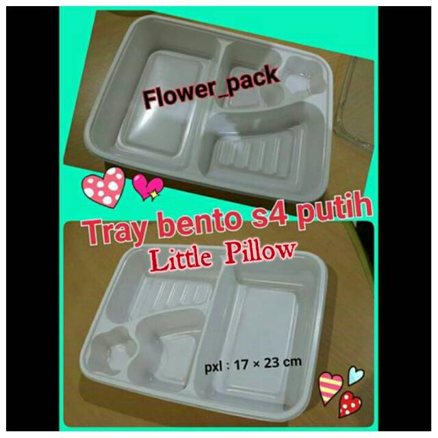 (ISI 25PCS )Mika Bento 4 Sekat Putih/ Box Bento/ Mika Lunch Box/ Tray Bento