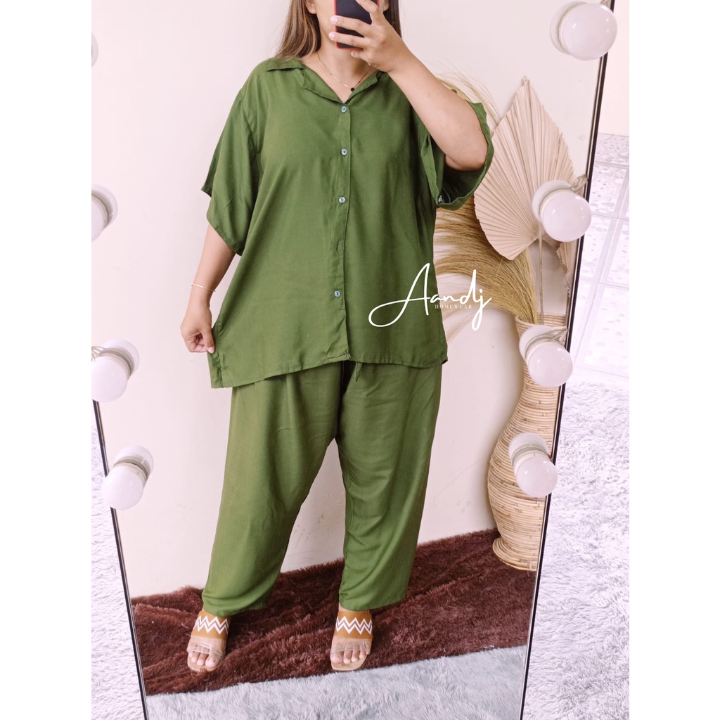 JUMBO PIYAMA POLOS / SETELAN BIG SIZE LD 125 (80-105) / SUPER JUMBO XXXL-JUMBO PJ OLIF