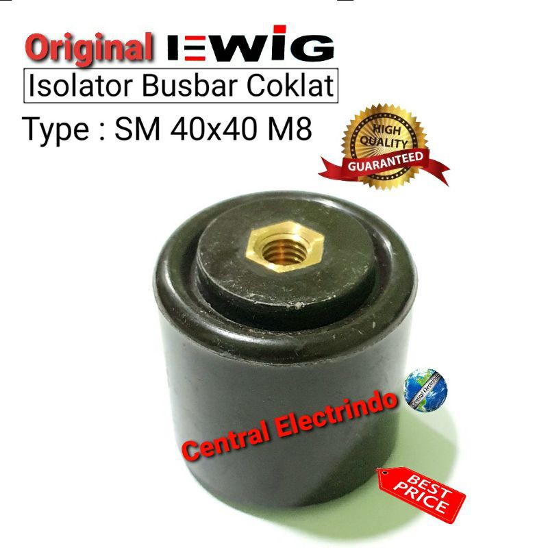 Isolator Busbar EWIG SM 40x40 M8 Coklat